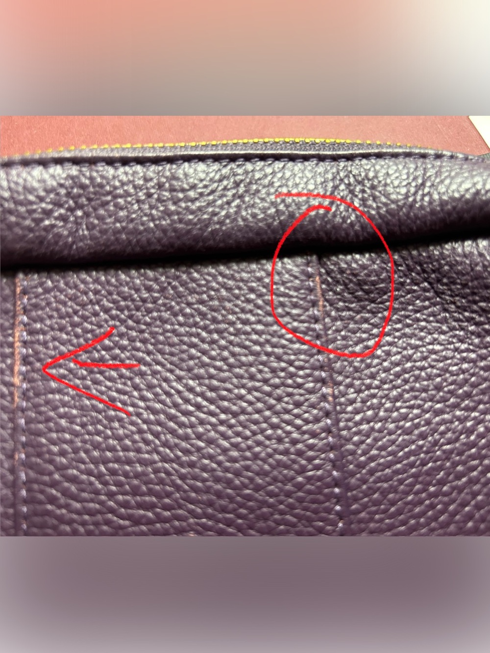 Pom Pom London City leather crossbody bag purple nightshade *flaw* - Picture 7 of 12